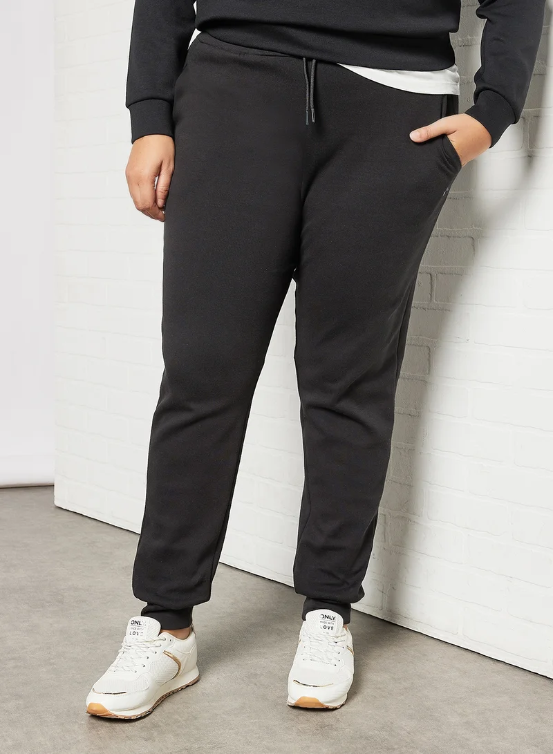 Only Play Plus Size Drawstring Sweatpants Black