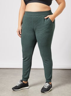 Plus Size Elastic Waist Pants Green