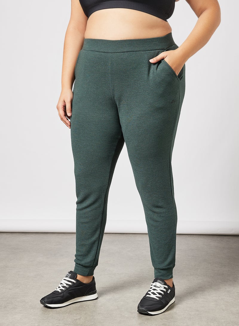 Only Play - Plus Size Elastic Waist Pants Green - Image 1