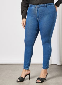 Plus Size Fitted Jeans Blue