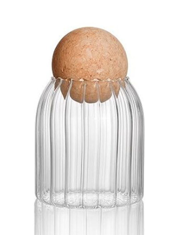 SAPU 3-Piece Food Storage Glass Jars With Cork Ball Caps Clear 1000/700/500ml  - Image 3