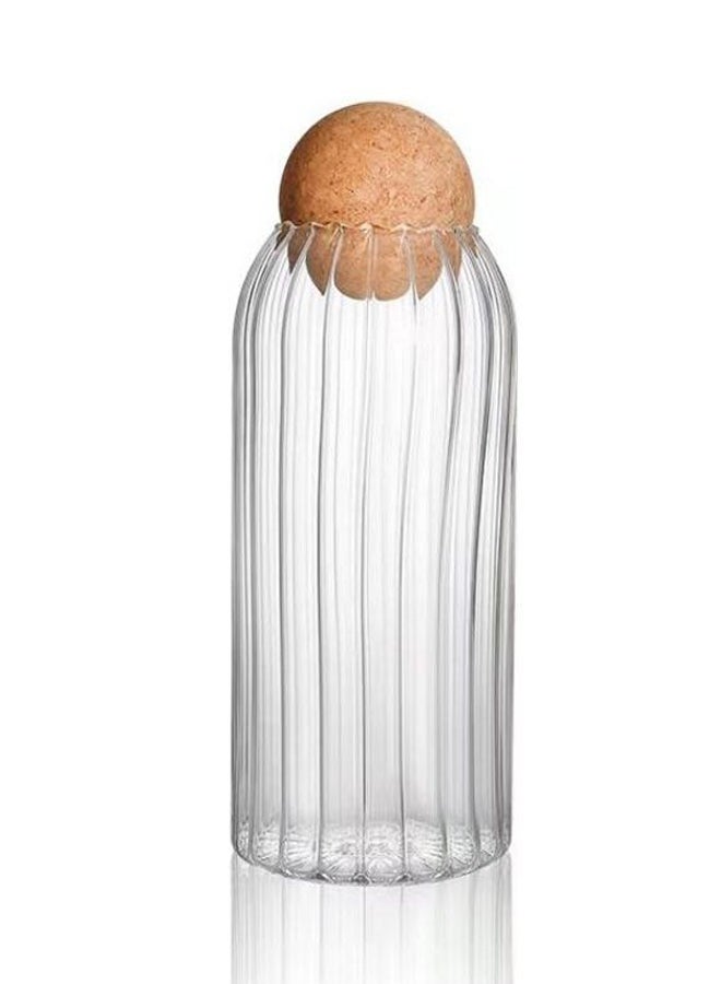 SAPU 3-Piece Food Storage Glass Jars With Cork Ball Caps Clear 1000/700/500ml  - Image 4