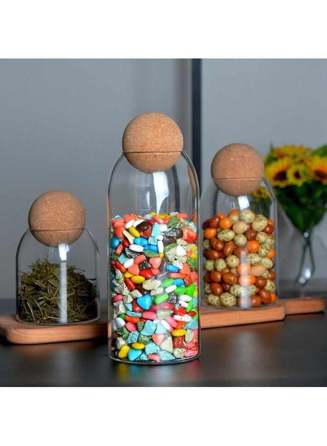 SAPU 3-Piece Glass Jars For Food Storage With Cork Ball Caps Set Clear 2200ml  - Image 2