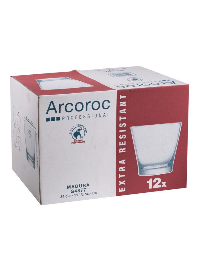 ARCOROC 12-Piece Madura Old Fashioned Glass Set Clear 340ml  - Image 3
