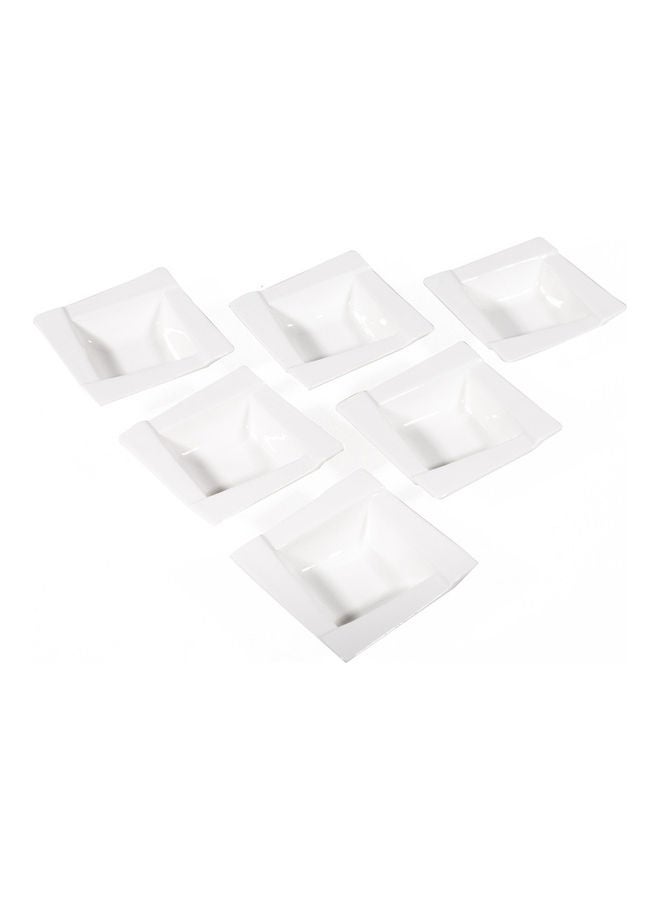 ARCOROC 6-Piece Square Appetizer Bowl With Rim Set White  - Image 1