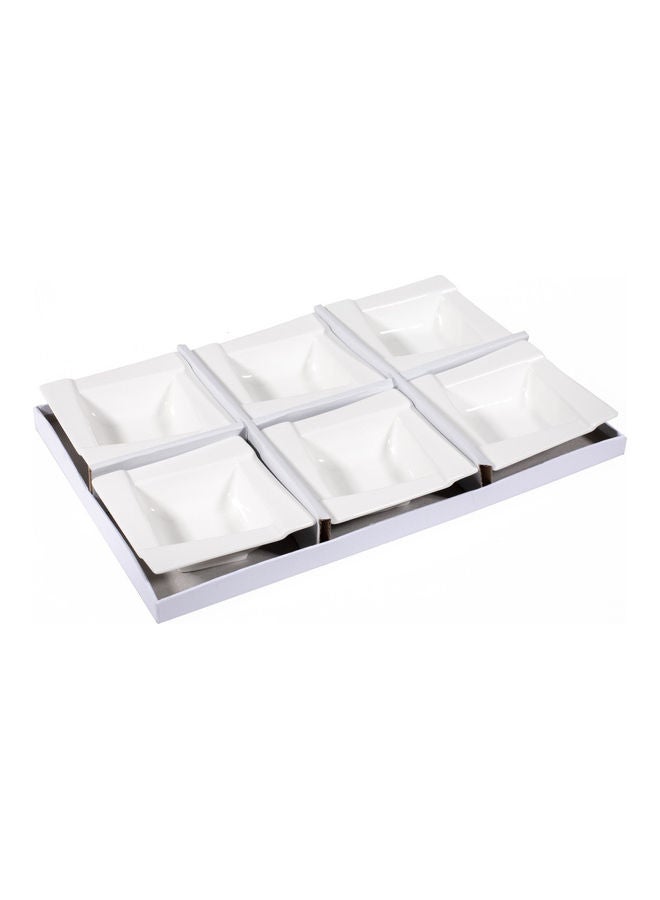 ARCOROC 6-Piece Square Appetizer Bowl With Rim Set White  - Image 3