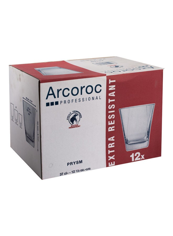 ARCOROC 12-Piece Prysm Old Fashioned Glass Set Clear 370ml  - Image 3