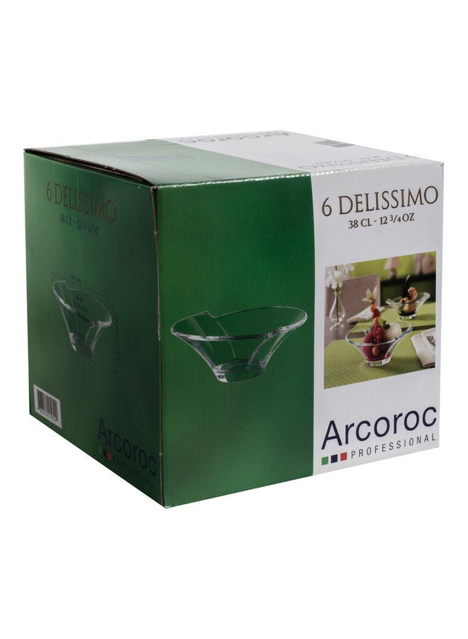 ARCOROC 6-Piece Delissimo Dessert Dish Set Clear 380ml  - Image 3