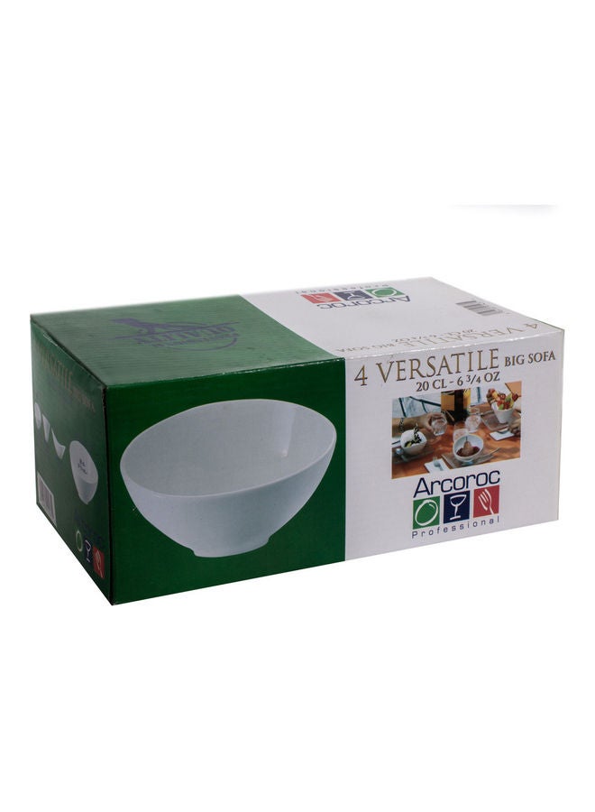 ARCOROC 4-Piece Versatile Dessert Porcelain Bowl Set White 136mm  - Image 3