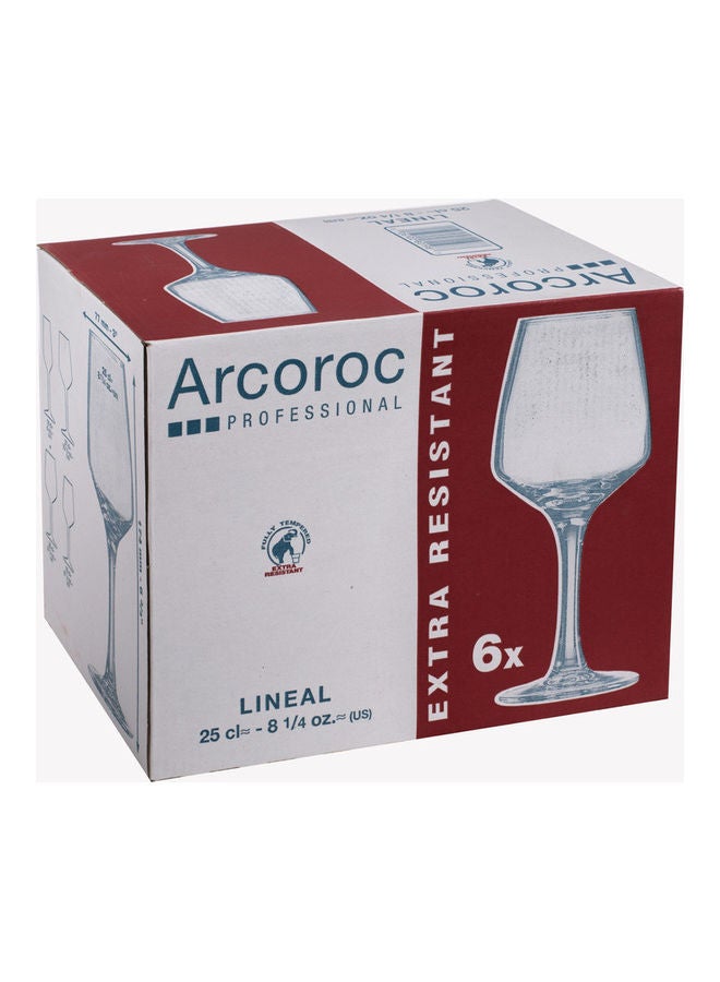ARCOROC 6-Piece Lineal Glass Set Clear 250ml  - Image 3