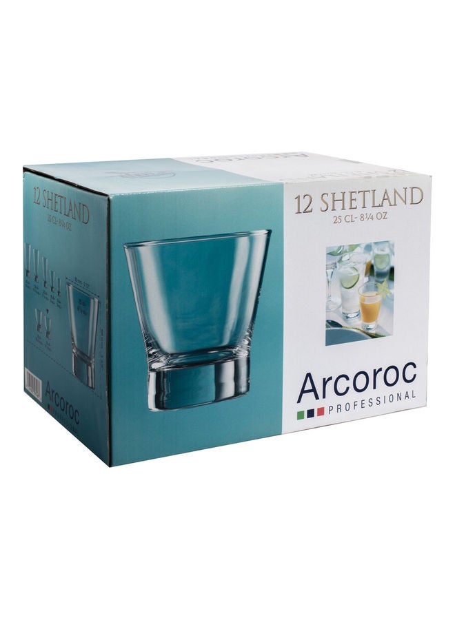 ARCOROC 12-Piece Shetland Old Fashioned Glass Set Clear 250ml  - Image 3