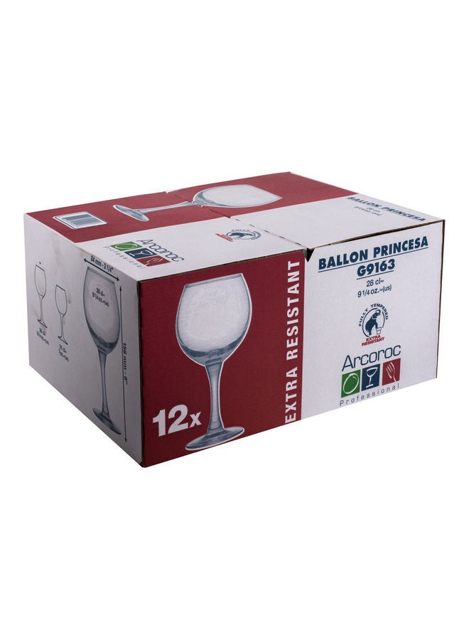 ARCOROC 12-Piece Princesa Ballon Stem Glass Set Clear 280ml  - Image 3