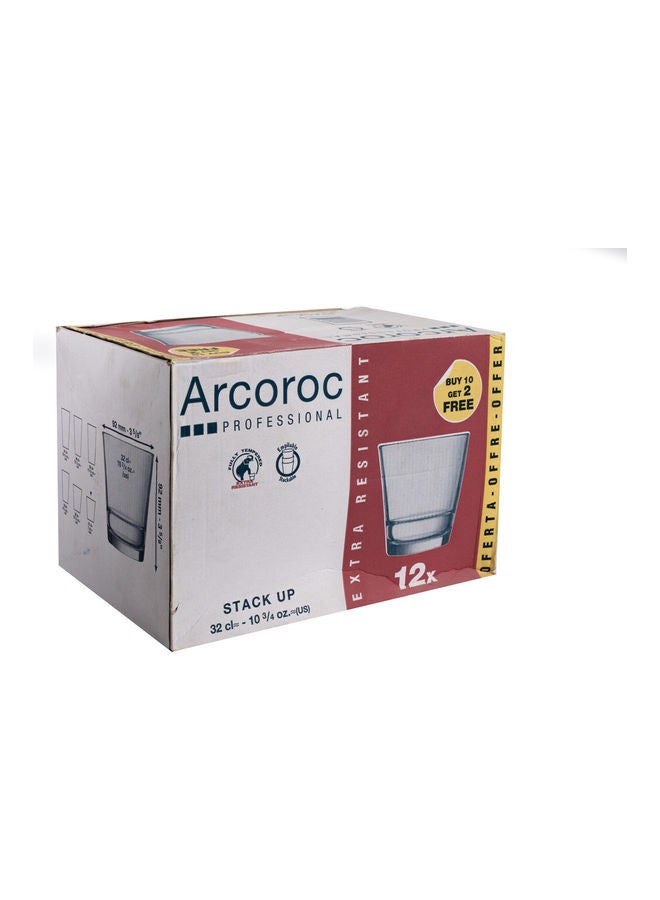 ARCOROC 12-Piece Stack Up Old Fashioned Glass Set Clear 320ml  - Image 3
