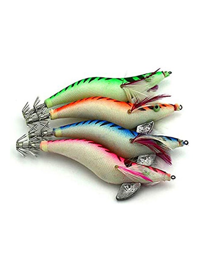 4Pcs Artificial Fishing Lure Luminous Squid Bait Bionic Shrimp With Explosive Hooks