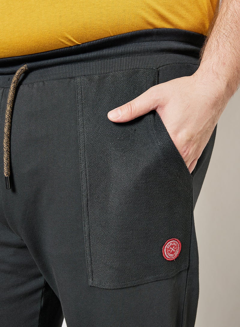 Replika Jeans - Plus Size Logo Sweatpants Black - Image 1