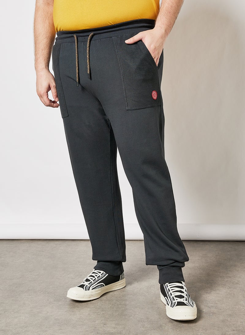 Replika Jeans - Plus Size Logo Sweatpants Black - Image 1