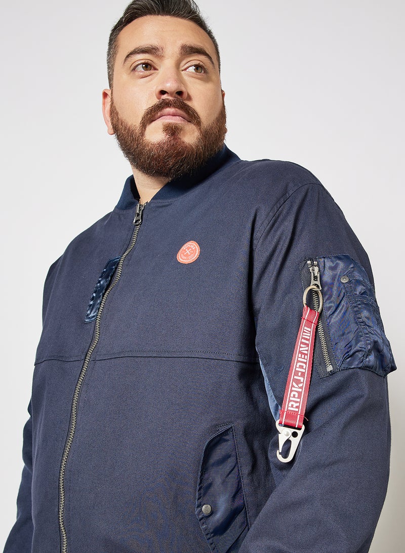 Replika Jeans - Plus Size Bomber Jacket Navy - Image 1