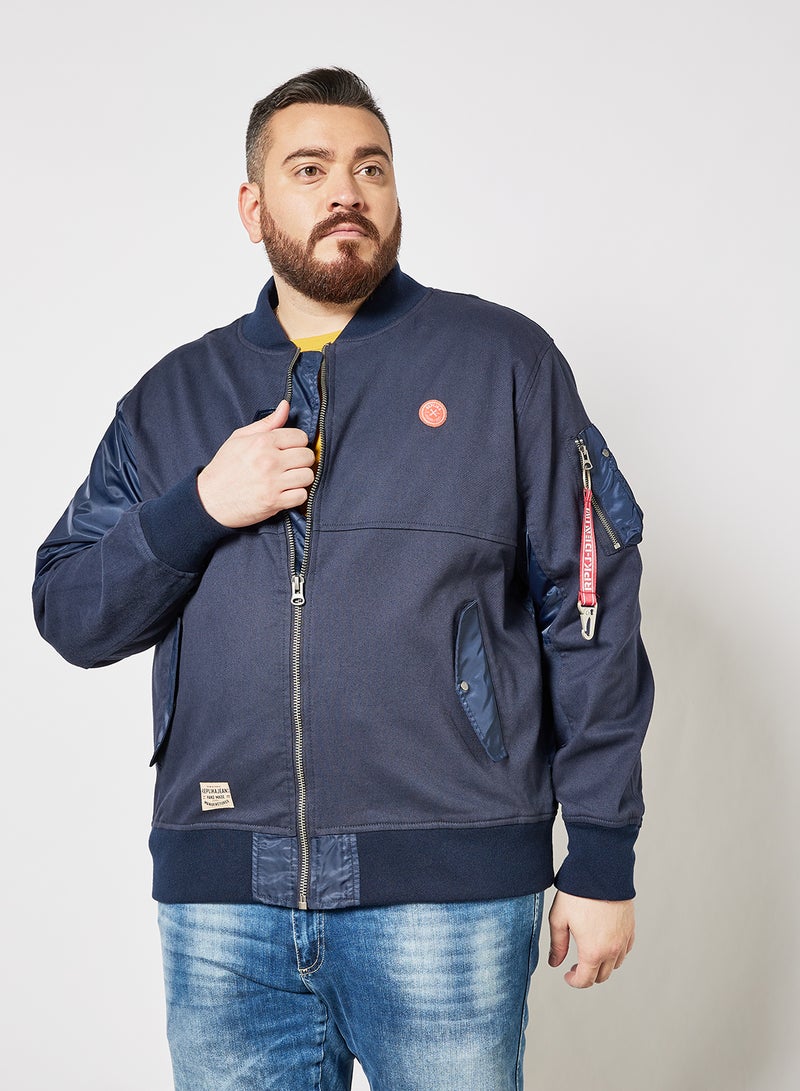 Replika Jeans - Plus Size Bomber Jacket Navy - Image 1