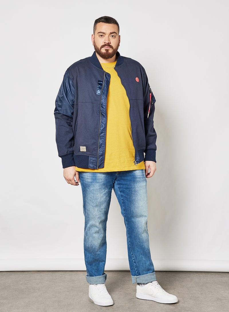 Replika Jeans - Plus Size Bomber Jacket Navy - Image 1