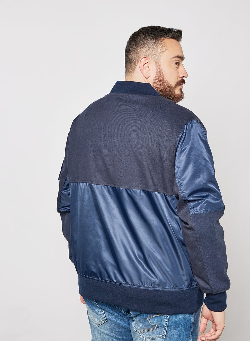 Replika Jeans - Plus Size Bomber Jacket Navy - Image 1