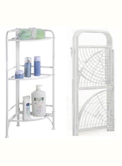 Toshionics 3-Layer Foldable Kitchen Storage Metal Rack White 85x51x34cm  - Image 1