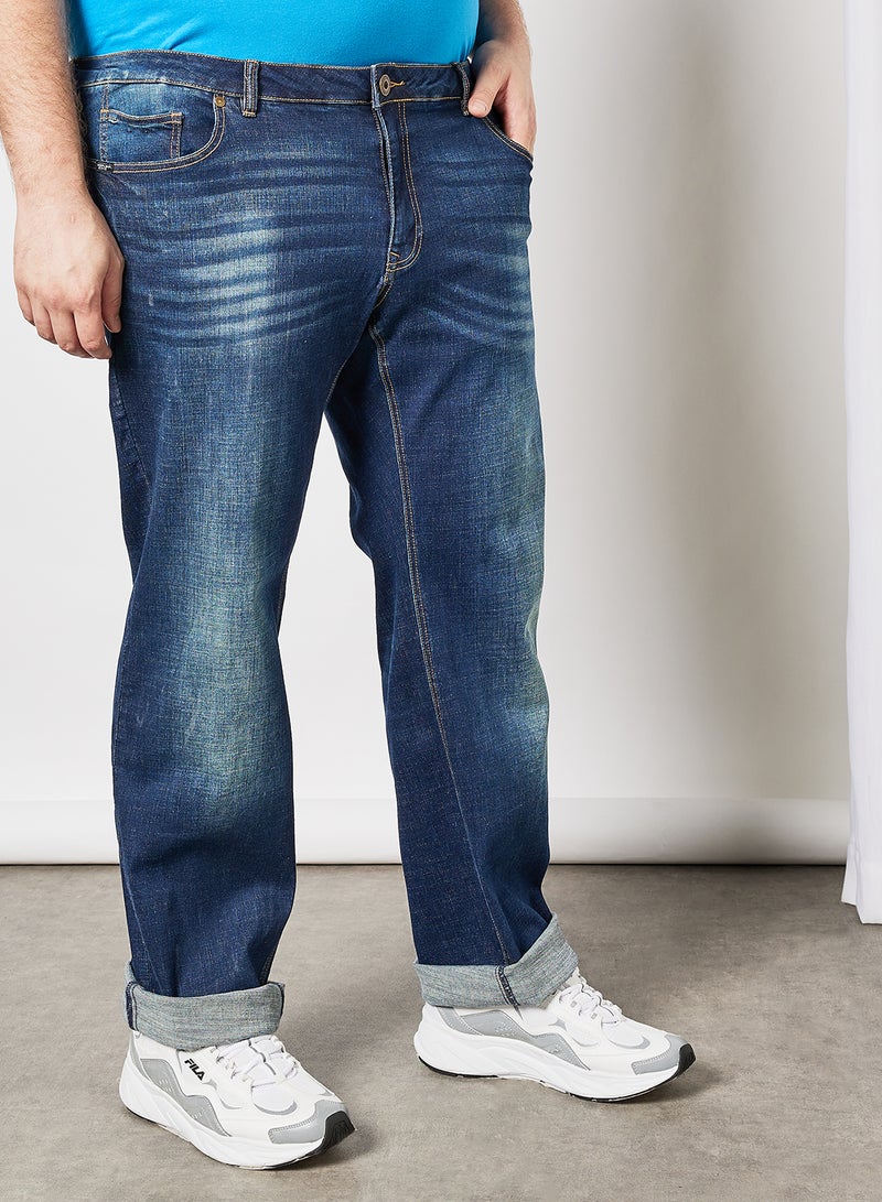 Replika Jeans - Plus Size Washed Regular Jeans Blue - Image 1