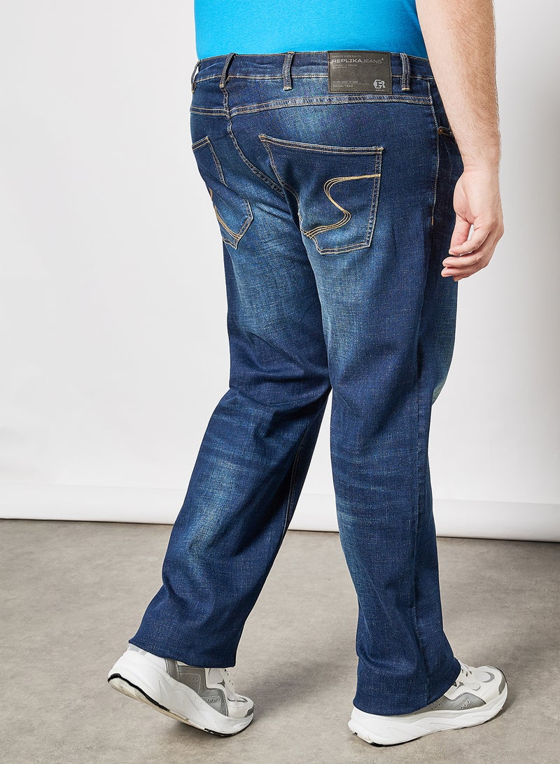 Replika Jeans - Plus Size Washed Regular Jeans Blue - Image 1