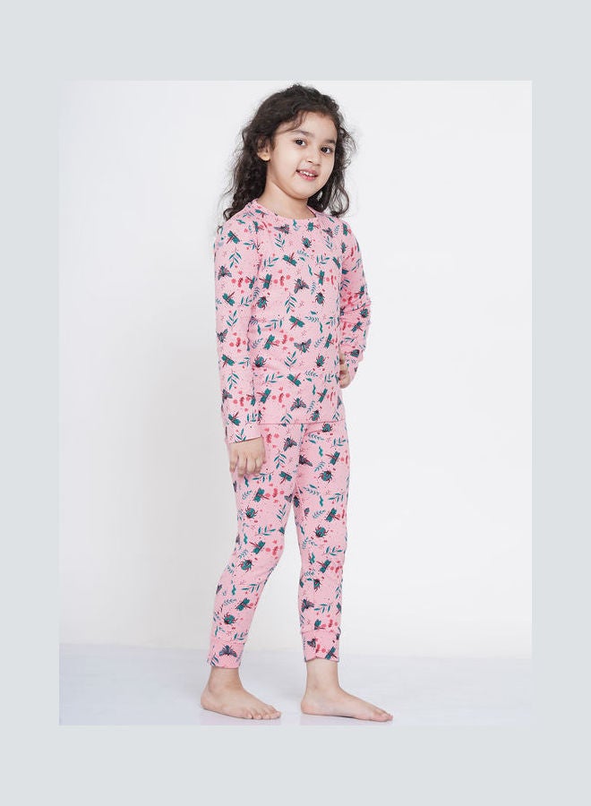 LAUREN Smith 2-Piece Printed Nightwear Kids Pyjama Set Bright Pink  - Image 3