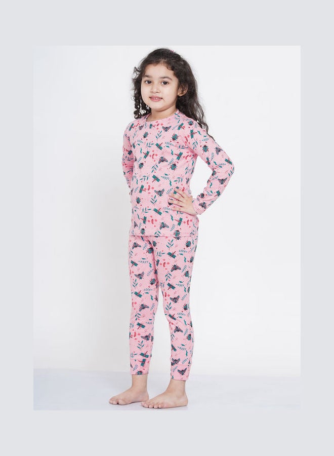 LAUREN Smith 2-Piece Printed Nightwear Kids Pyjama Set Bright Pink  - Image 4