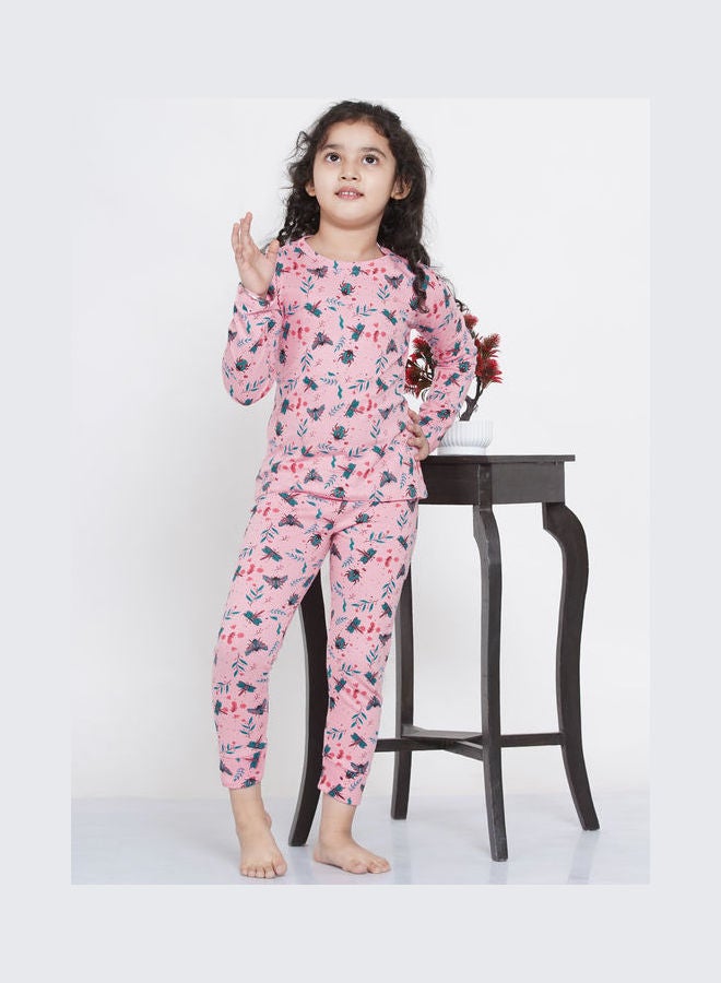 LAUREN Smith 2-Piece Printed Nightwear Kids Pyjama Set Bright Pink  - Image 5