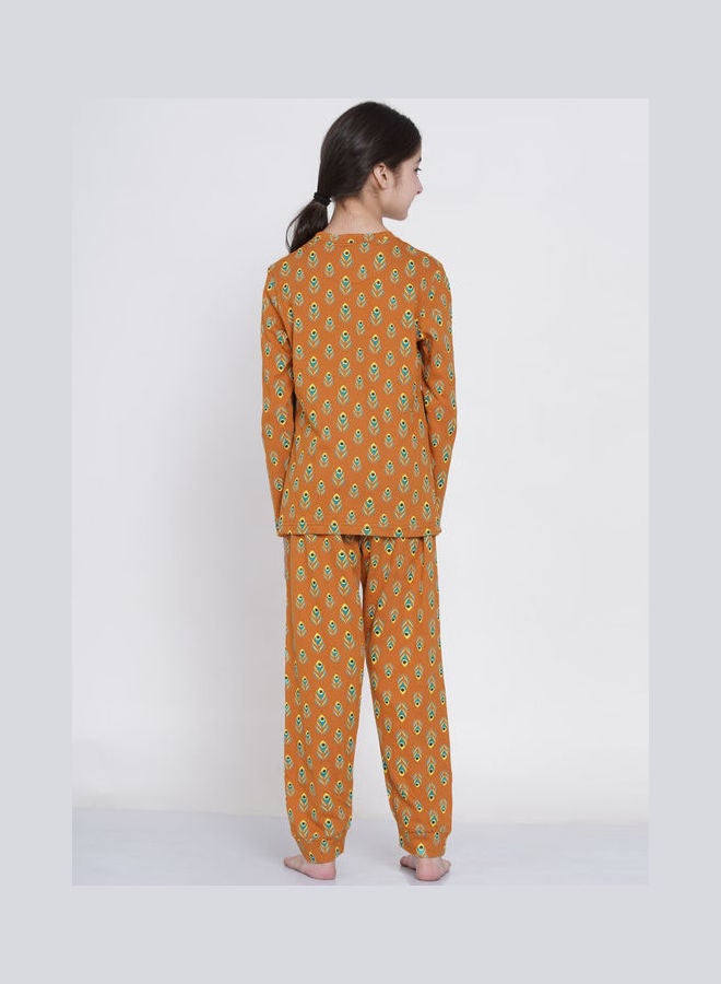 LAUREN Smith 2-Piece Printed Nightwear Kids Pyjama Set Brown  - Image 2