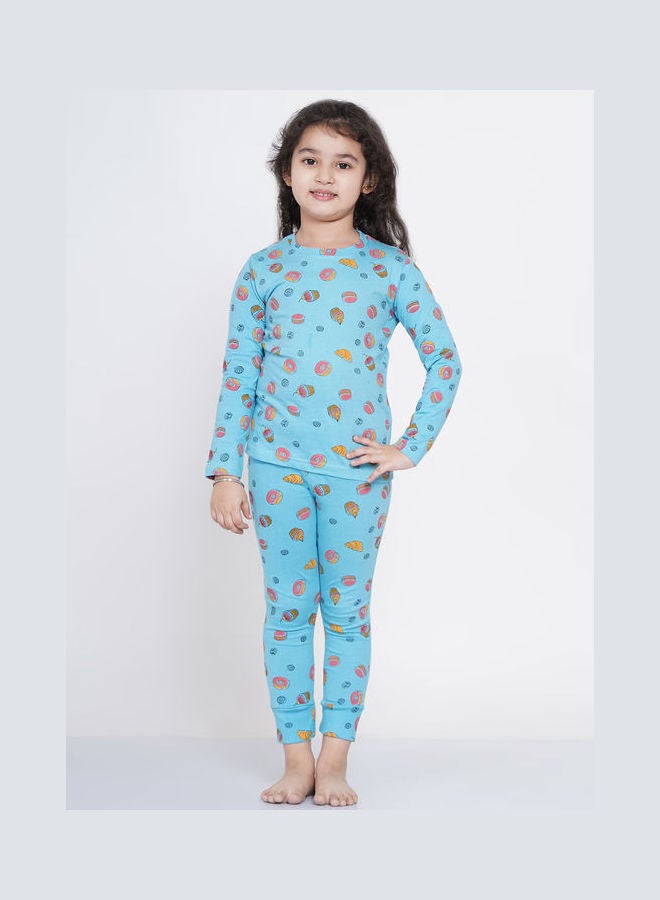 LAUREN Smith 2-Piece Printed Nightwear Kids Pyjama Set Light Blue  - Image 1