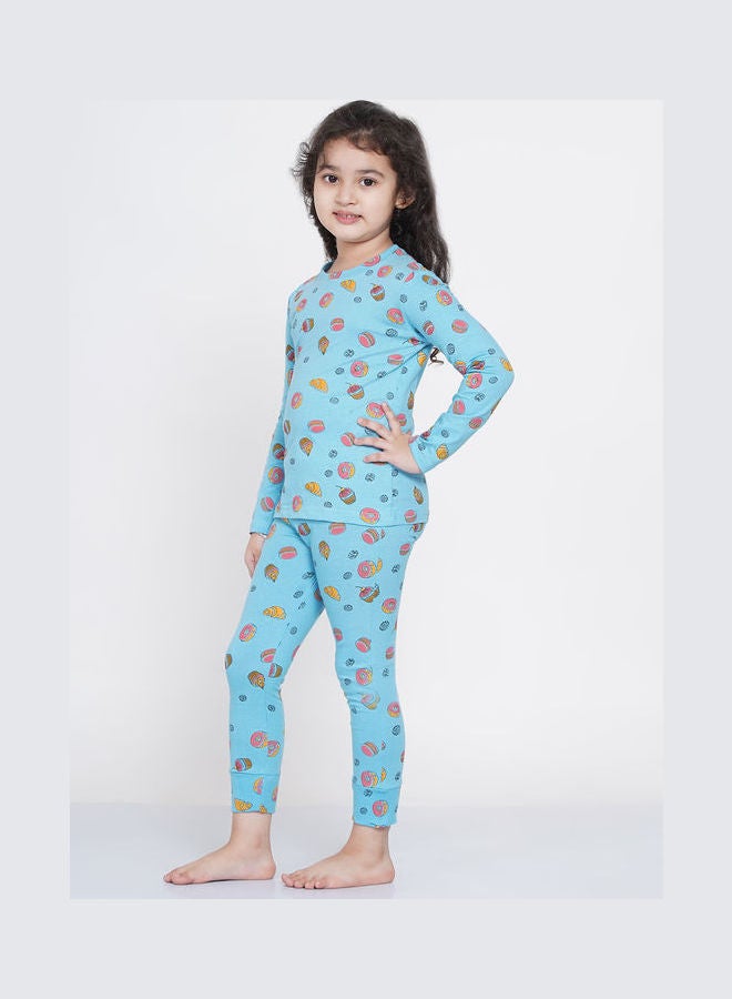 LAUREN Smith 2-Piece Printed Nightwear Kids Pyjama Set Light Blue  - Image 3