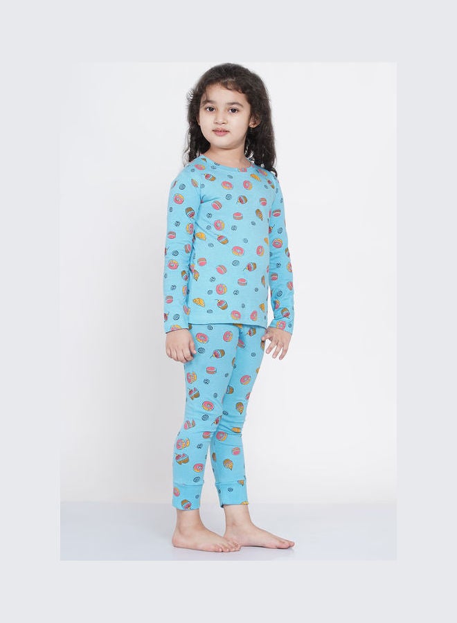 LAUREN Smith 2-Piece Printed Nightwear Kids Pyjama Set Light Blue  - Image 4