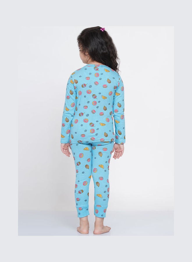 LAUREN Smith 2-Piece Printed Nightwear Kids Pyjama Set Light Blue  - Image 2