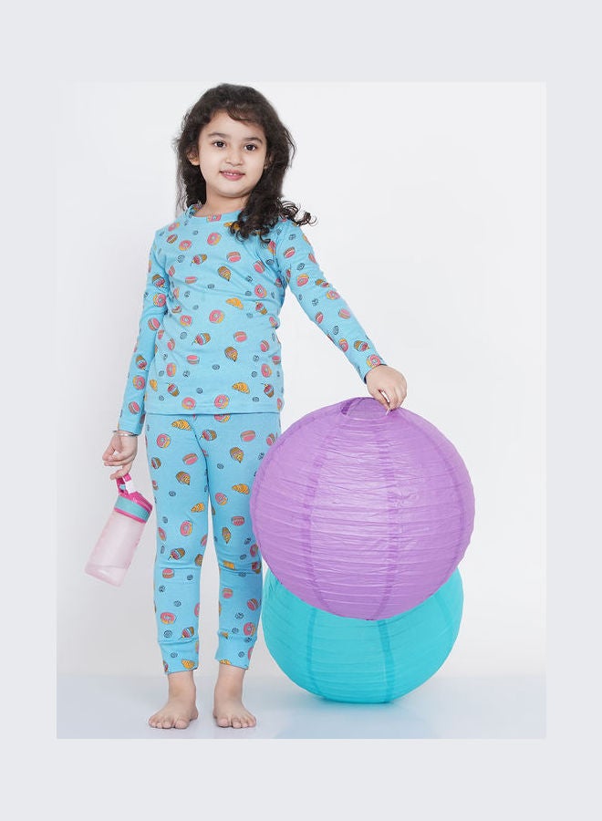 LAUREN Smith 2-Piece Printed Nightwear Kids Pyjama Set Light Blue  - Image 5
