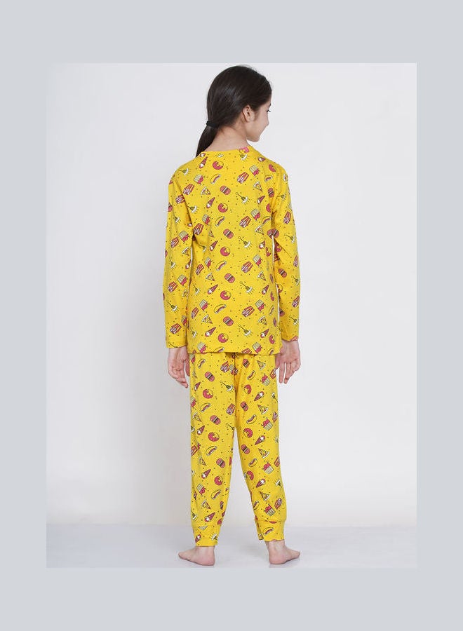 LAUREN Smith 2-Piece Printed Nightwear Kids Pyjama Set Yellow  - Image 2