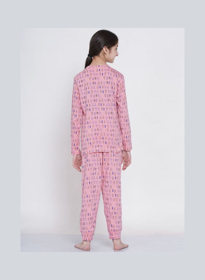 LAUREN Smith 2-Piece Printed Nightwear Kids Pyjama Set Bright Pink  - Image 2