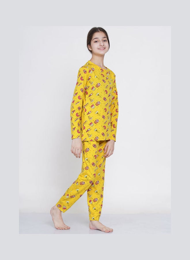 LAUREN Smith 2-Piece Printed Nightwear Kids Pyjama Set Yellow  - Image 3