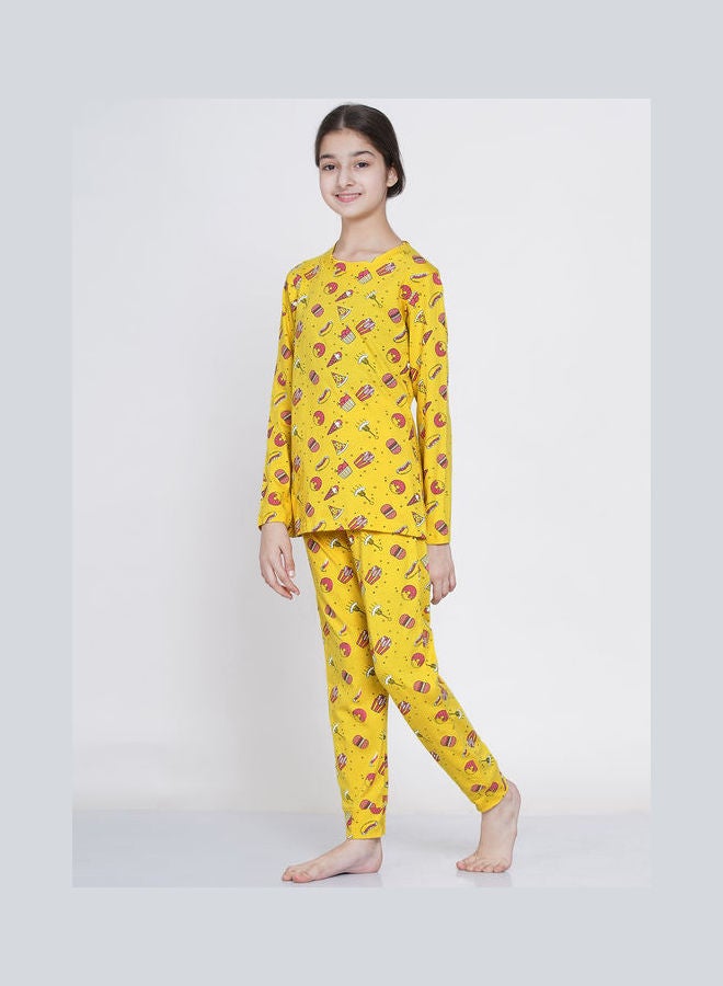 LAUREN Smith 2-Piece Printed Nightwear Kids Pyjama Set Yellow  - Image 4