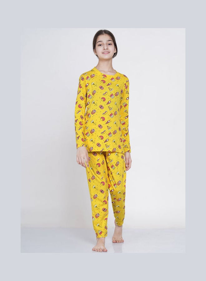 LAUREN Smith 2-Piece Printed Nightwear Kids Pyjama Set Yellow  - Image 1