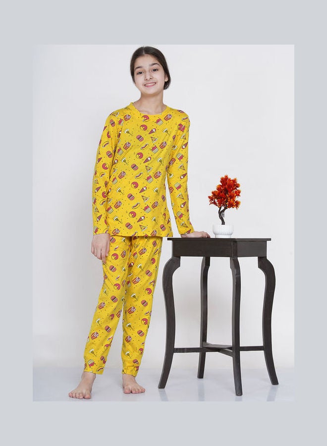 LAUREN Smith 2-Piece Printed Nightwear Kids Pyjama Set Yellow  - Image 5