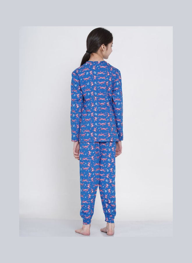 LAUREN Smith 2-Piece Printed Nightwear Kids Pyjama Set Dark Blue  - Image 2