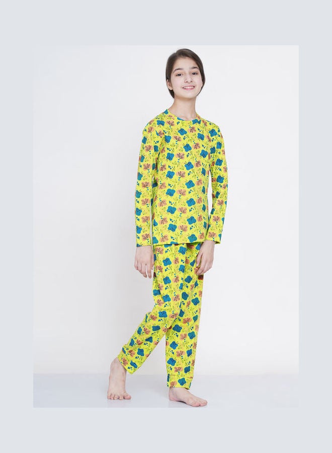 لورين سميث طقم بيجامة بطبعة ملابس نوم للأطفال مكون من قطعتين أخضر فاتح - Image 3