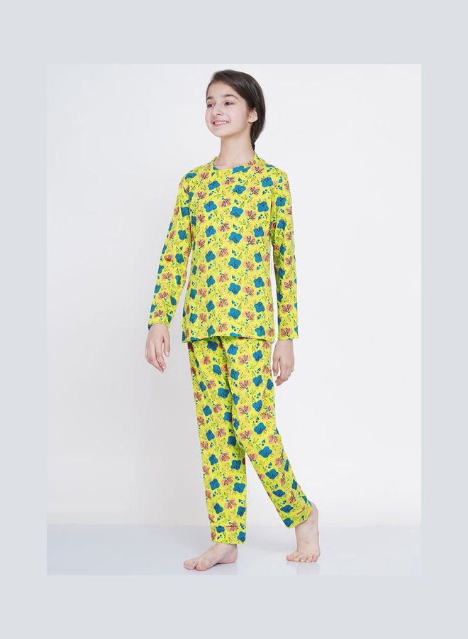 لورين سميث طقم بيجامة بطبعة ملابس نوم للأطفال مكون من قطعتين أخضر فاتح - Image 4