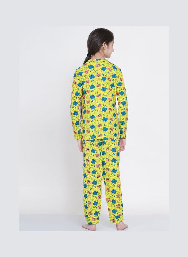 لورين سميث طقم بيجامة بطبعة ملابس نوم للأطفال مكون من قطعتين أخضر فاتح - Image 2