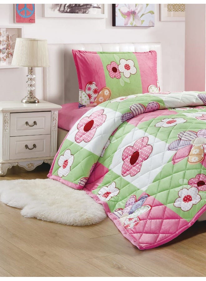 Sleep night - 3 Pcs Single Size Kids All Season Reversible Soft Velvet Flannel Comforter Set Polyester Multicolour 150 X 200cm - Image 1