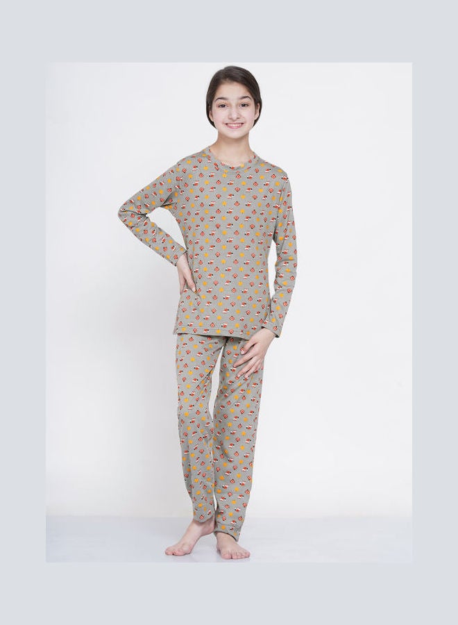 LAUREN Smith 2-Piece Printed Nightwear Kids Pyjama Set Grey  - Image 1