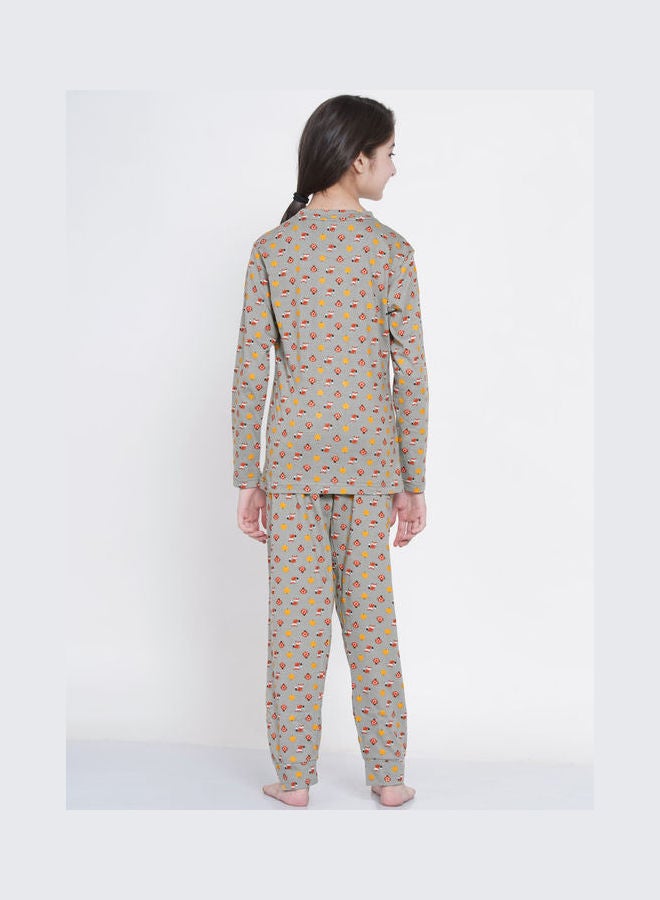 LAUREN Smith 2-Piece Printed Nightwear Kids Pyjama Set Grey  - Image 2