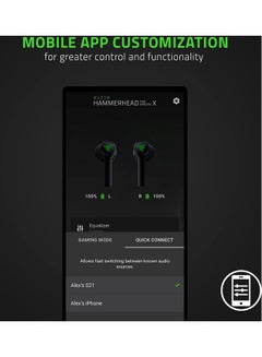 RAZER Razer Hammerhead True Wireless X Wireless Low Latency Earbuds - 60 Ms Low Latency Gaming Mode, Mobile App CUStomization, CUStom-Tuned 13 Mm Drivers -  - Image 5